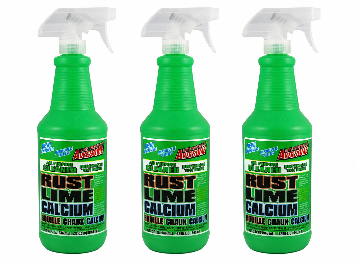 3 Pack LA’s Totally Awesome Rust Lime Calcium Cleaner Stain Remover 32 oz NEW
