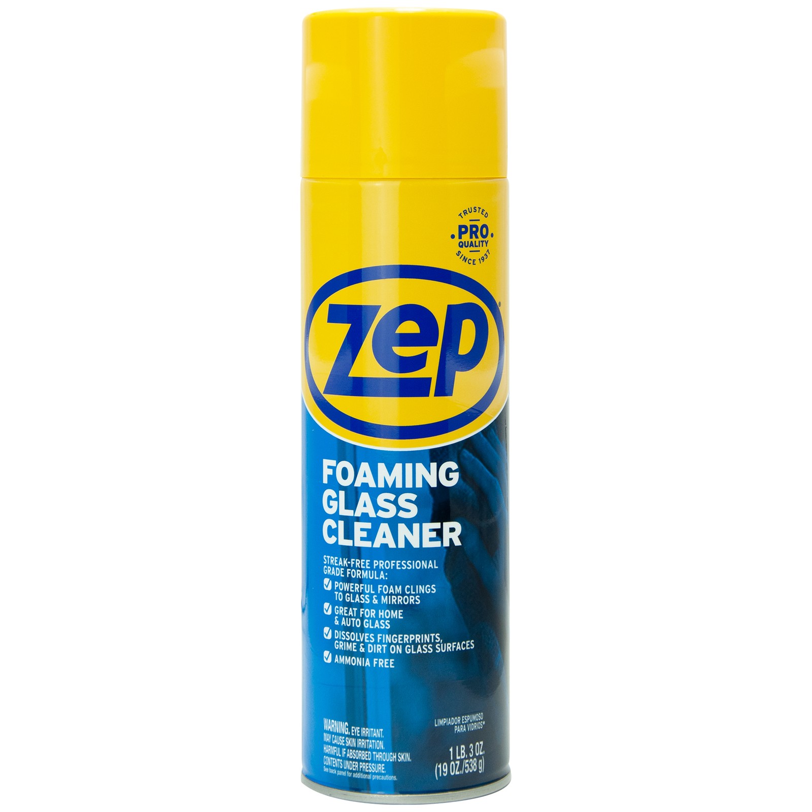 Zep Foaming Glass and Plexiglass Cleaner – 19 oz (Case of 4) ZUFGC19