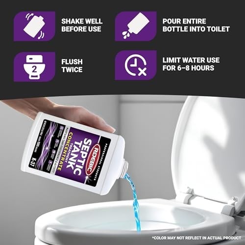 Septic Tank Treatment Concentrate 32 oz – Safe for All Plumbing Systems, Colorle