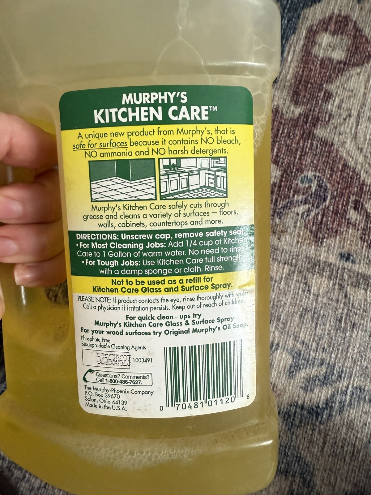 Vintage MURPHY Kitchen Care Cleaner Concentrate Lemon Pour Formula 32 oz