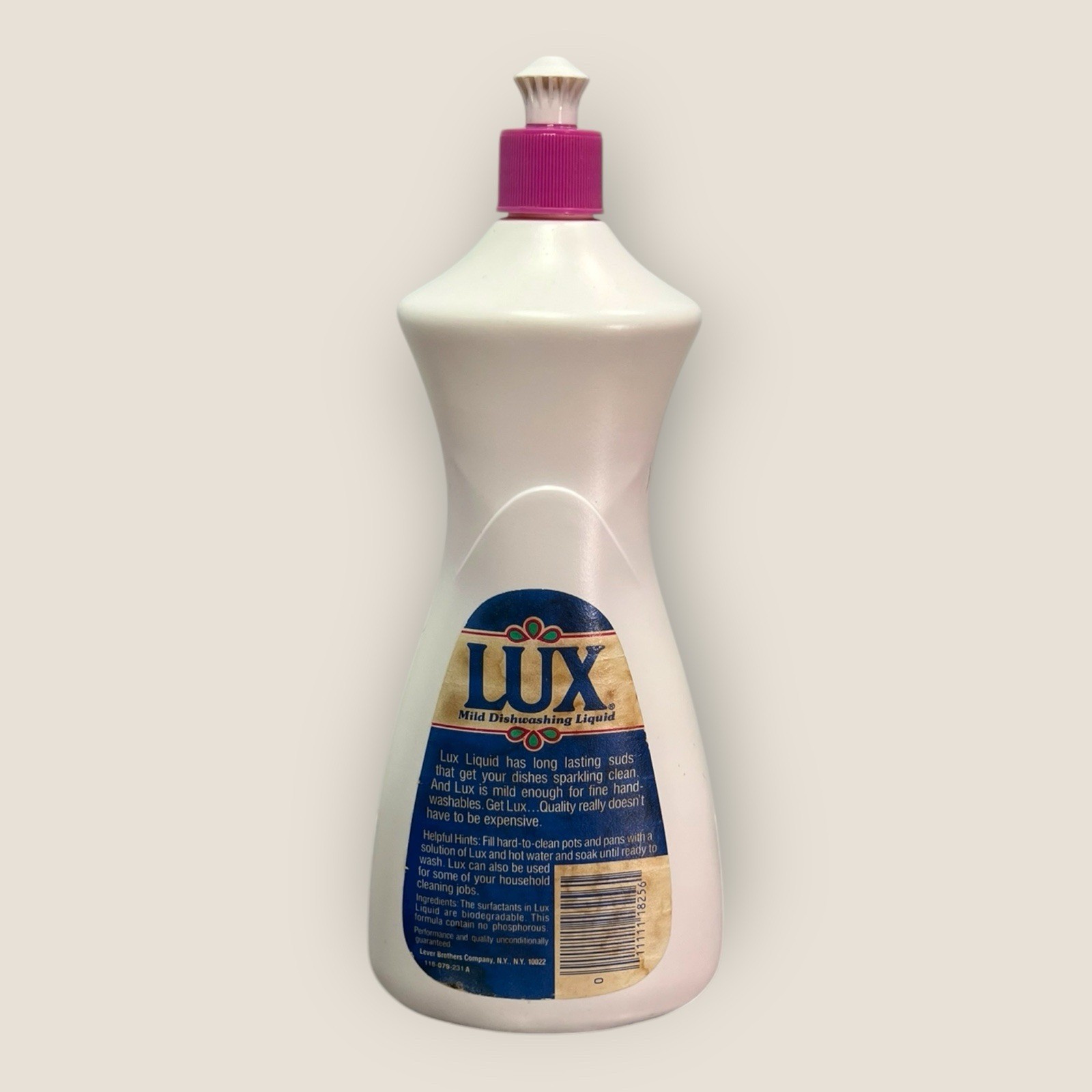 Vintage Lever Brothers LUX Mild Dishwashing Liquid 32oz 1980s Dishwash Soap