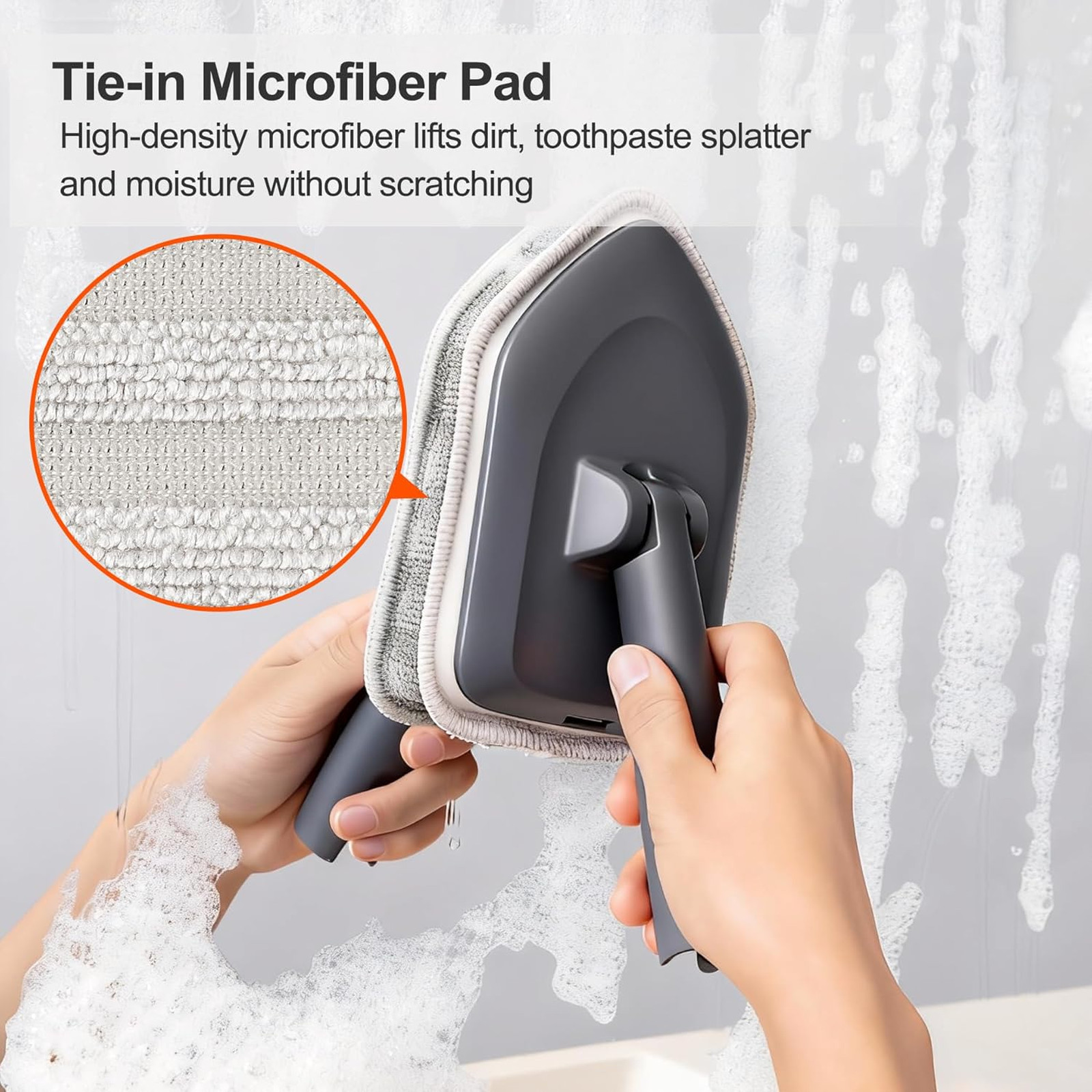 Tile Tub Scrubber Brush with Extendable Handle, 3 Cleaning Heads Bathroom