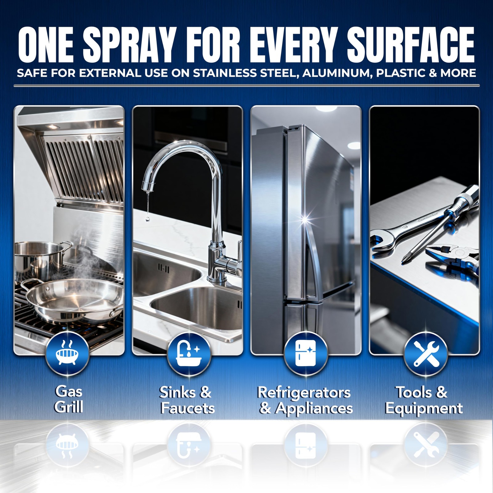 3 x 10oz Stainless Steel Cleaner and Polish – Removes Grease, Fingerprint & W…