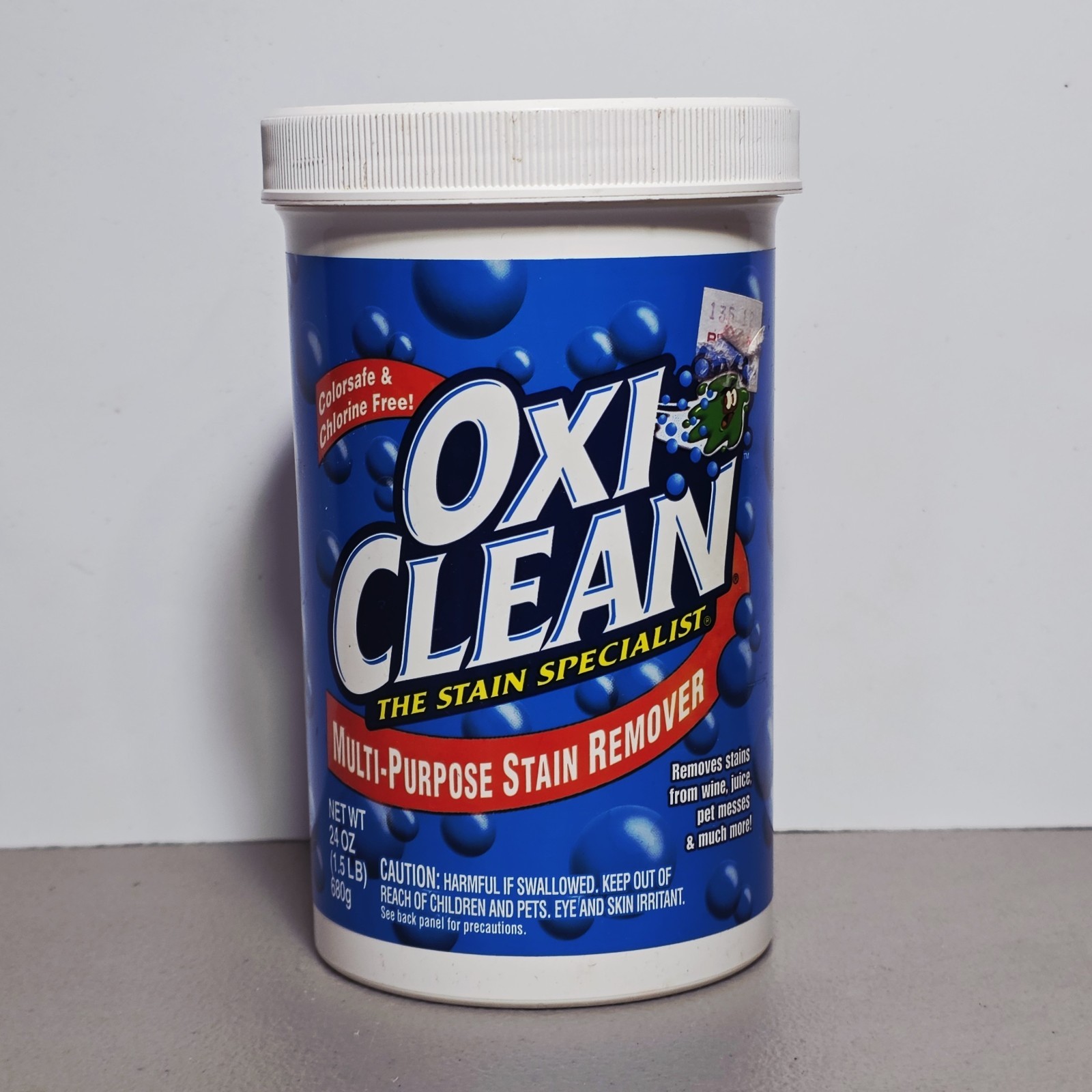 NOS OxiClean Stain Remover Powder 1.5 Lb Cleaning Laundry 2002 Orange Glo