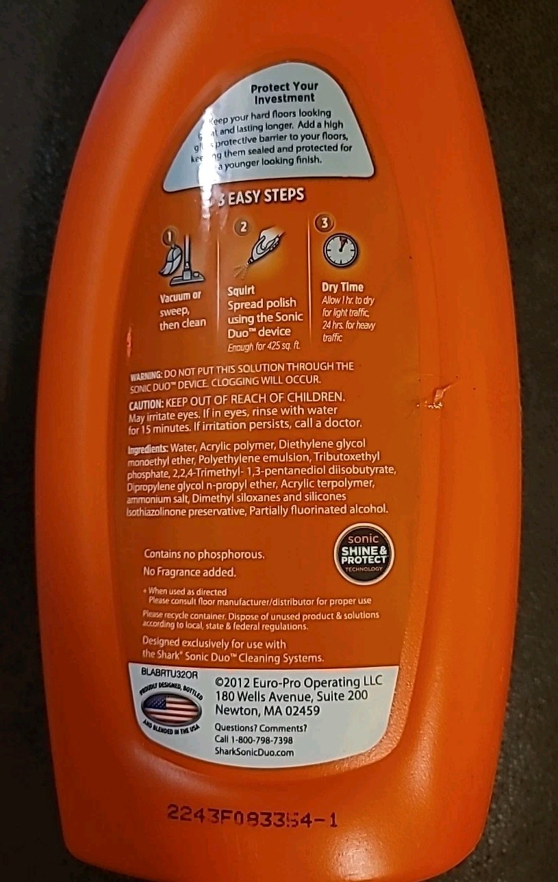 SHARK Wood & Hard Floor Cleaner Wood Floor Polish 28 oz. Discontinued NEW
