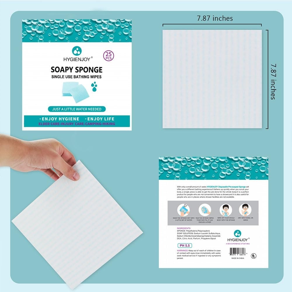 3 Packs of Residue-Free Bathing Wipes – Ideal for Campers & Elderly Care
