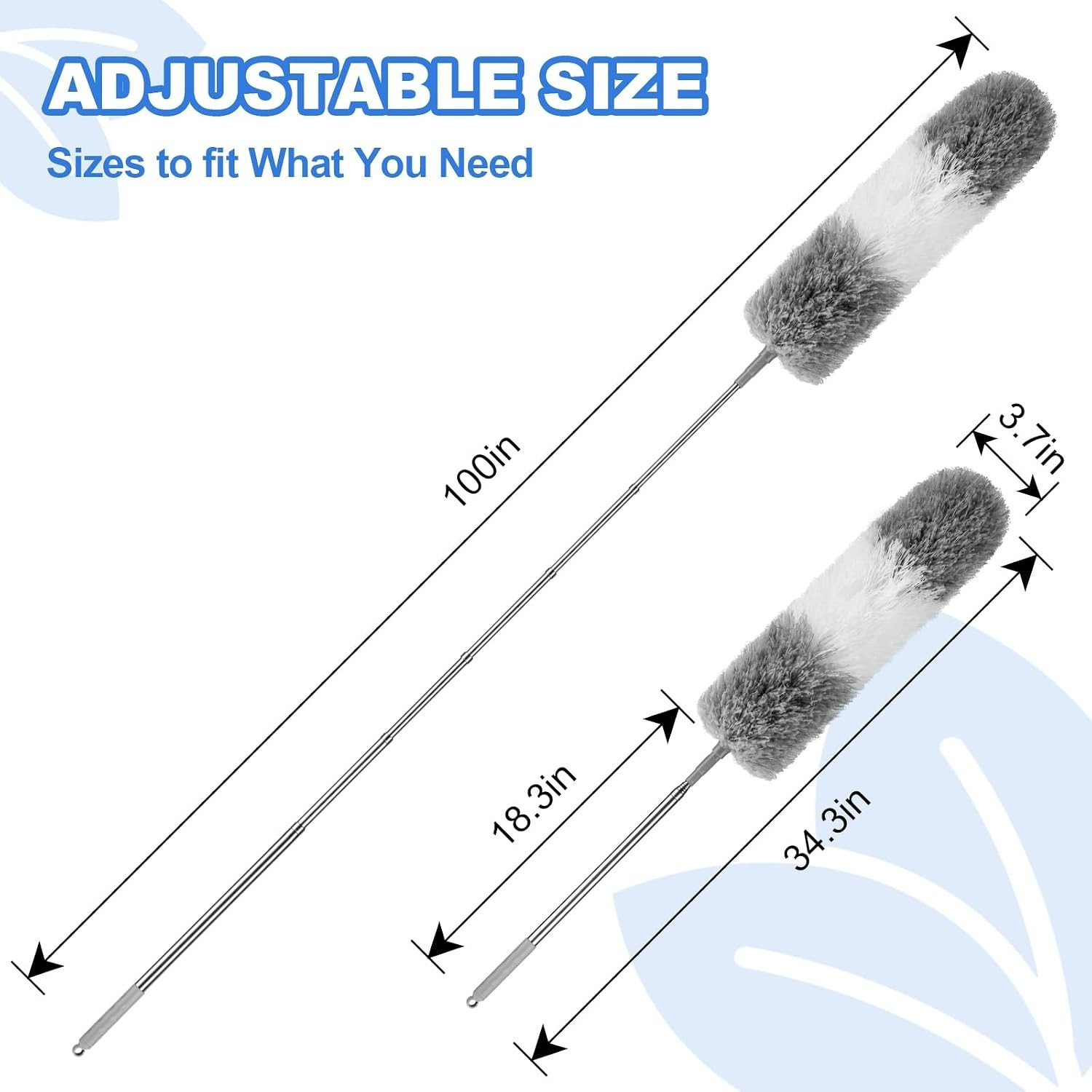 Feather Duster with 100-Inch Extension Pole – Effortless Ceiling Fan Cleaning