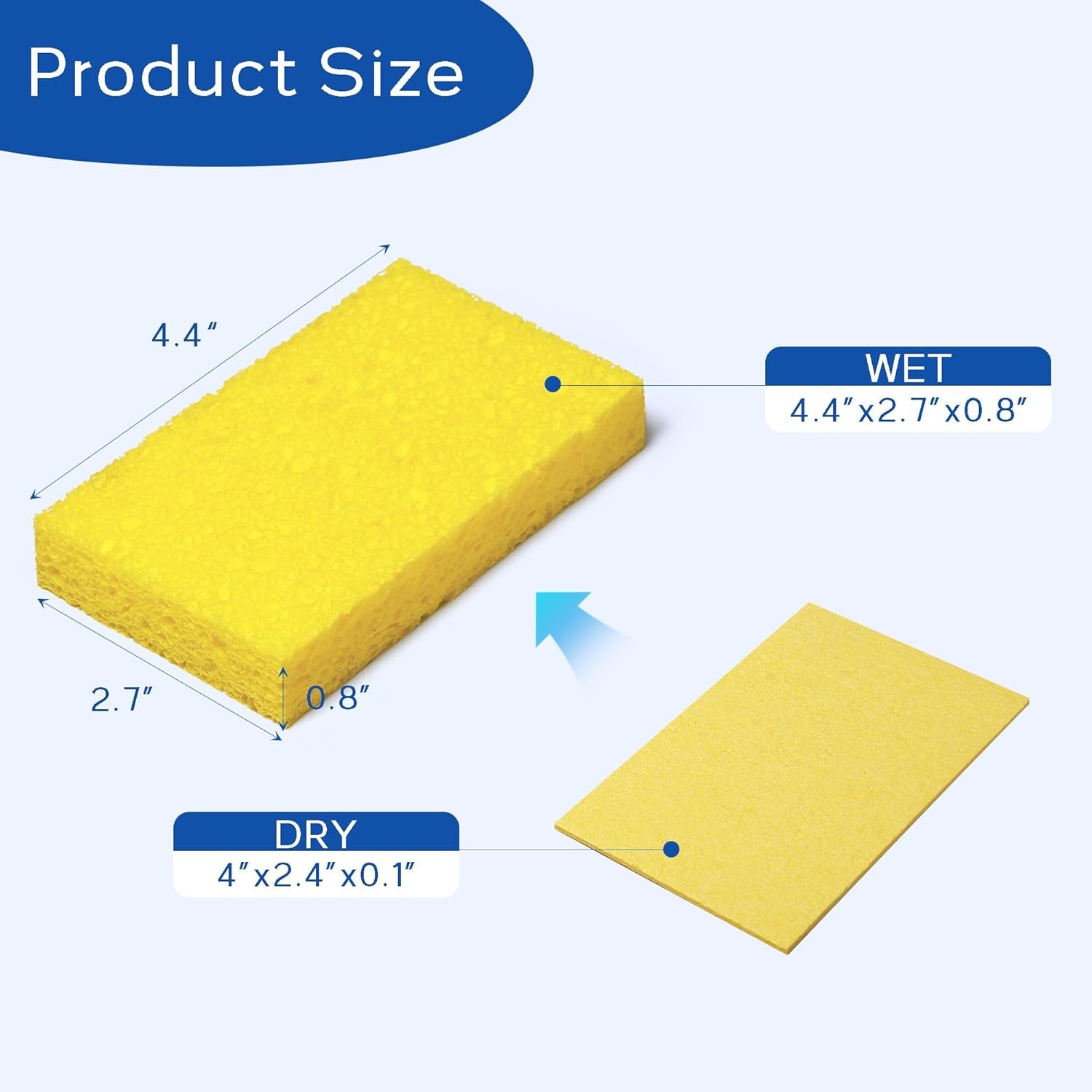 Cellulose Sponges,Heavy Duty Scrub Kitchen Sponge No Scratching,Pop Up Eco DIY