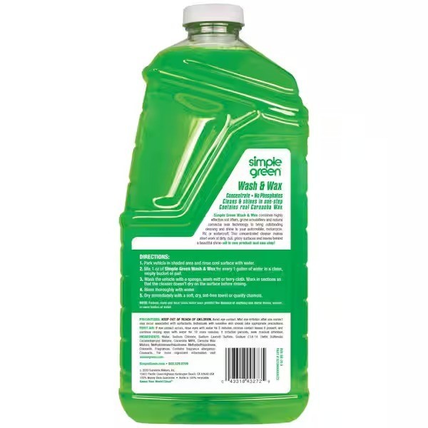 Simple Green 67oz. Car Wash & Wax w/ Real Carnauba Wax Concentrate Multi Purpose