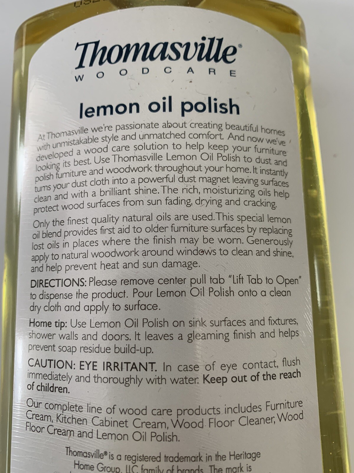 Thomasville Woodcare Lemon Oil Polish Wood Floor 16 fl oz USA New Clean Supply