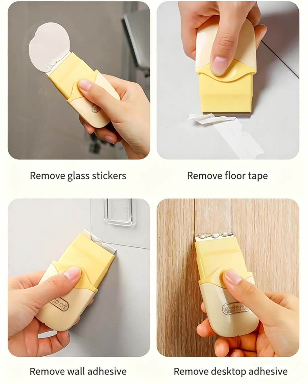 Compact Cleaning Scraper with Razor Blades, Ideal fits Removing Labels & Residue