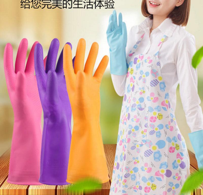 2 Pairs Plastic Home Cleaning Gloves Dish Washing Housework Gloves 4 Colors