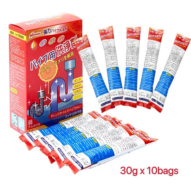 HANNAH Bath Room Sink Strong Pipe Cleaning Agent Pipe Dredging Agent 30g*10
