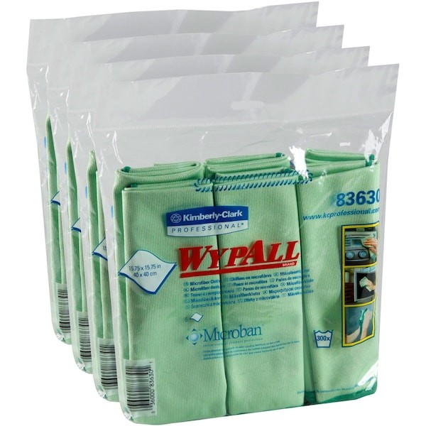 Kimberly-Clark 83630 Microfiber Cleaning Cloth, Green, 6Pk