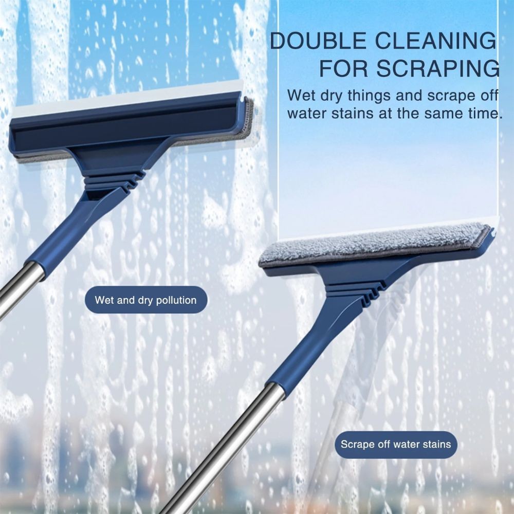Household Window Glass Cleaner Scraper Anti-Slip Soft Rubber Cleaning Tool