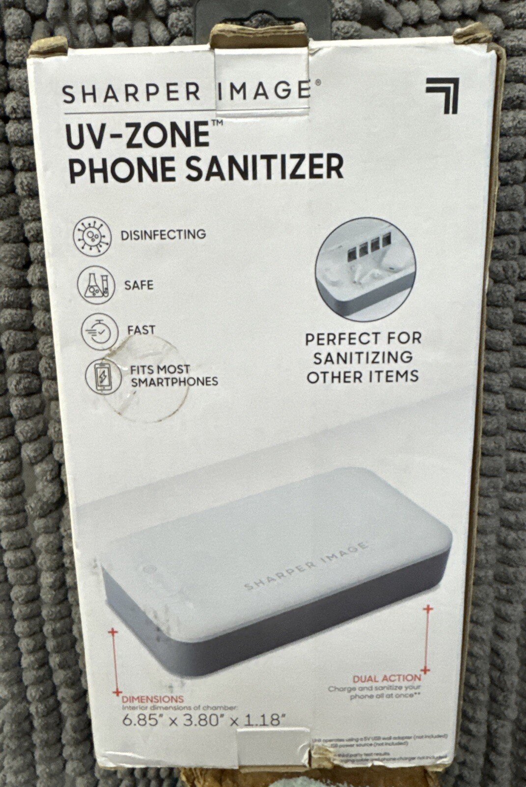 Sharper Image UV-Zone Phone Sanitizer New