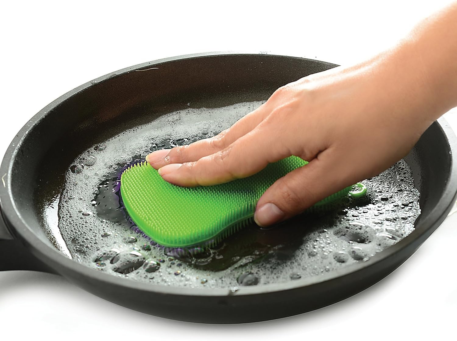 Versatile Double-Sided Silicone Dish Brush – Heat Resistant & Dishwasher Safe