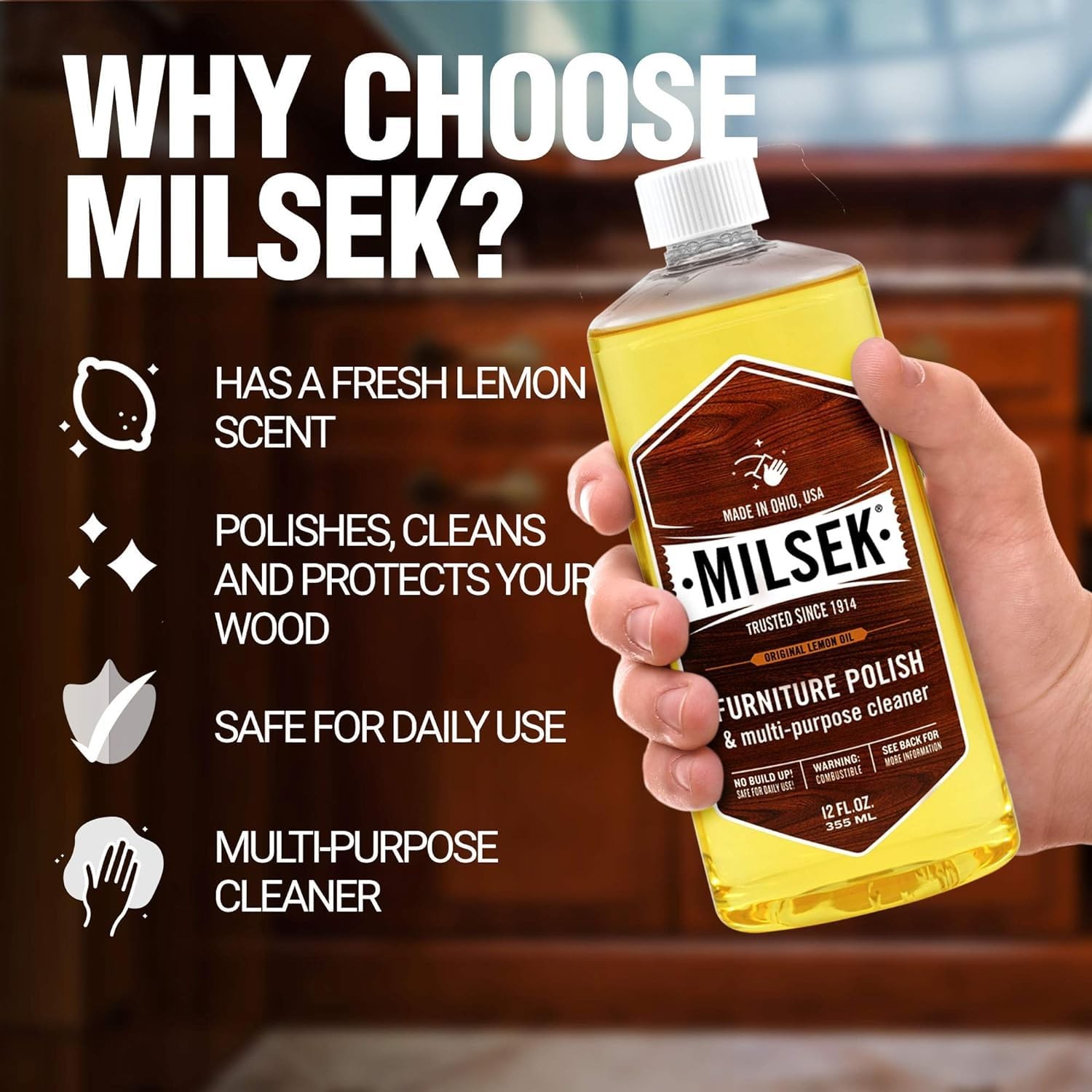 Furniture Polish and Wood Cleaner with Lemon Oil – Multipurpose Solution for …