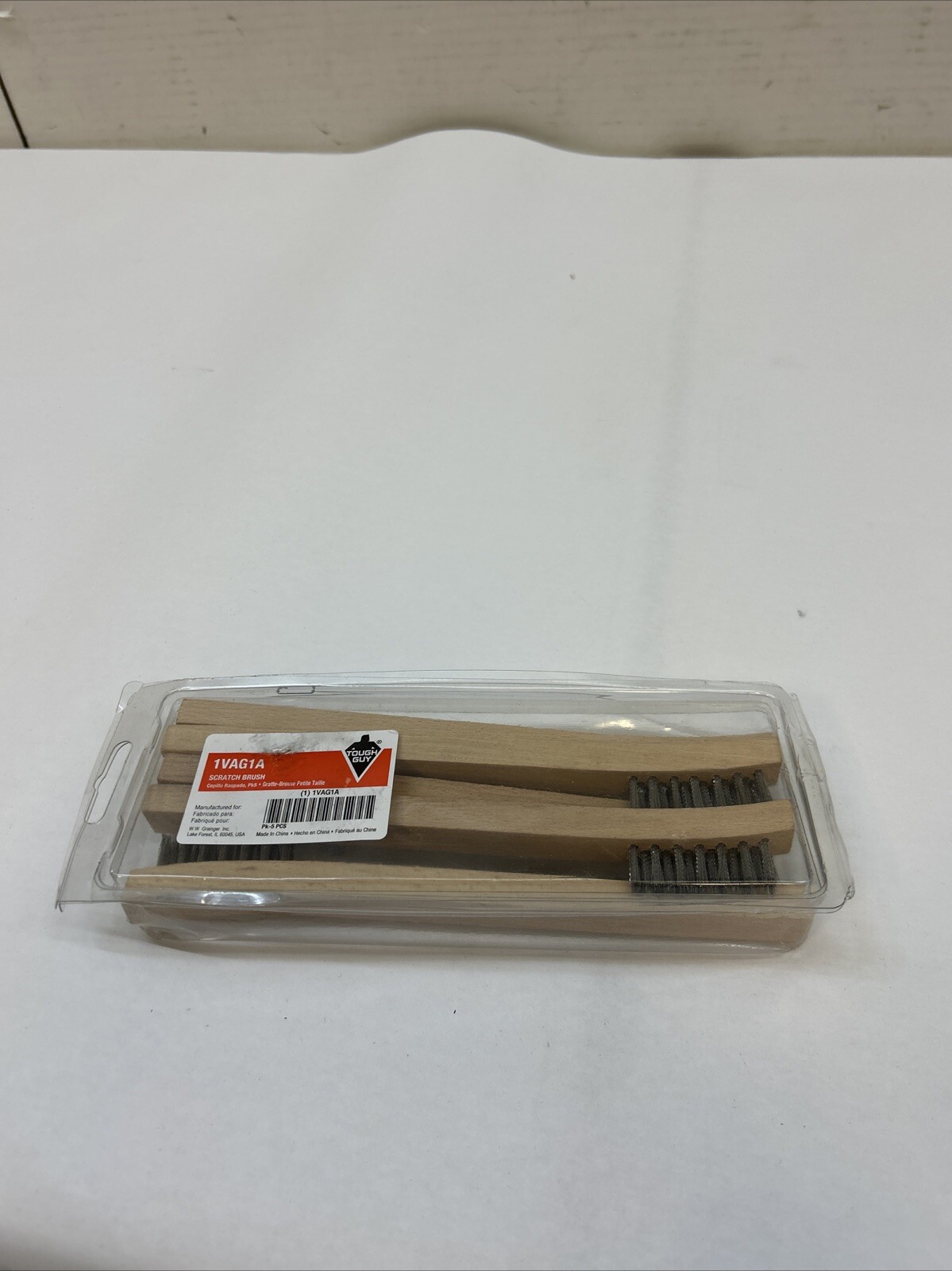 TOUGH GUY Scratch Brush, 6 1/2 in L Handle, 1 7/8 in L Brush 5 Pack