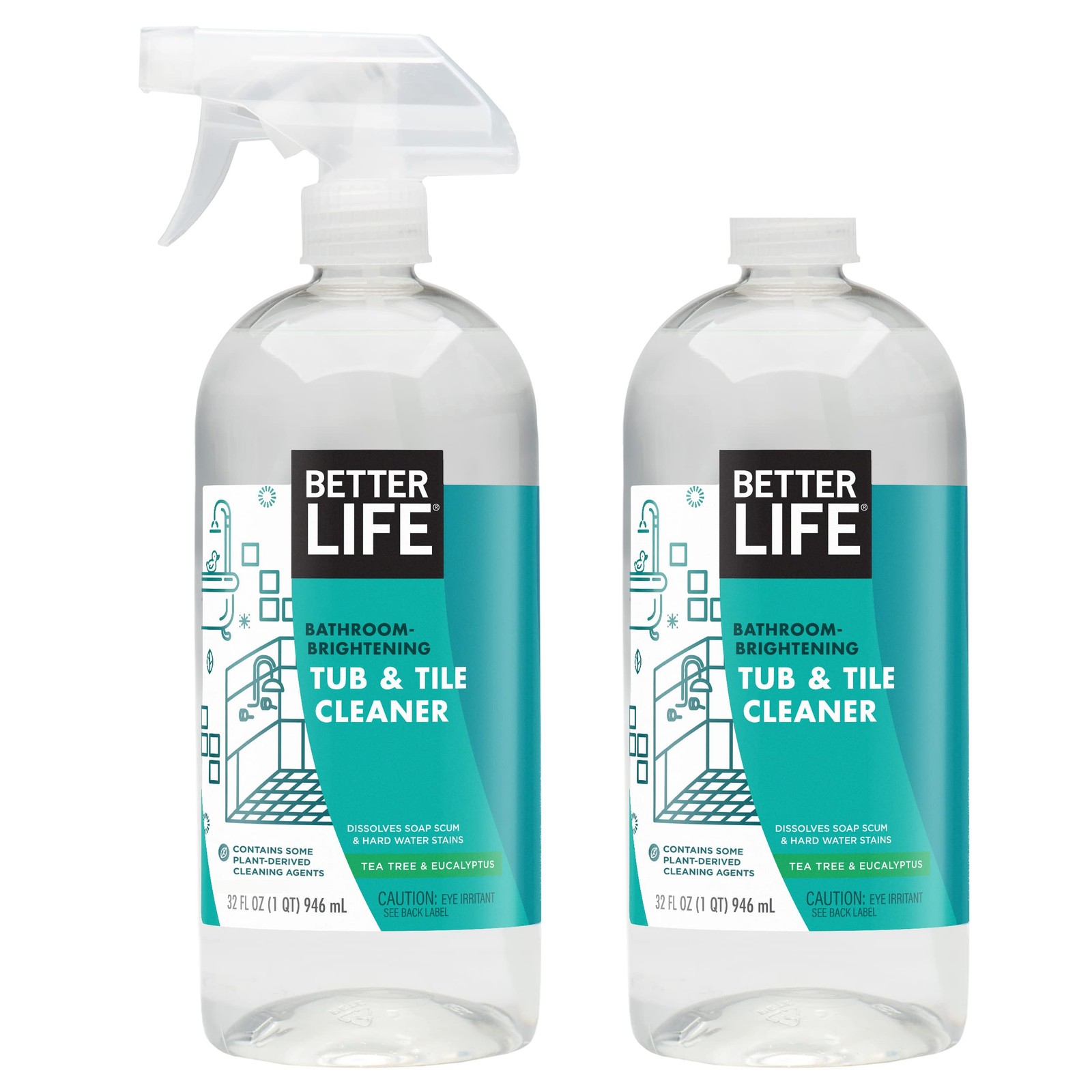 Effective Bathroom Cleaner Spray for Glass & Tile – Mold & Mildew Remover 32oz