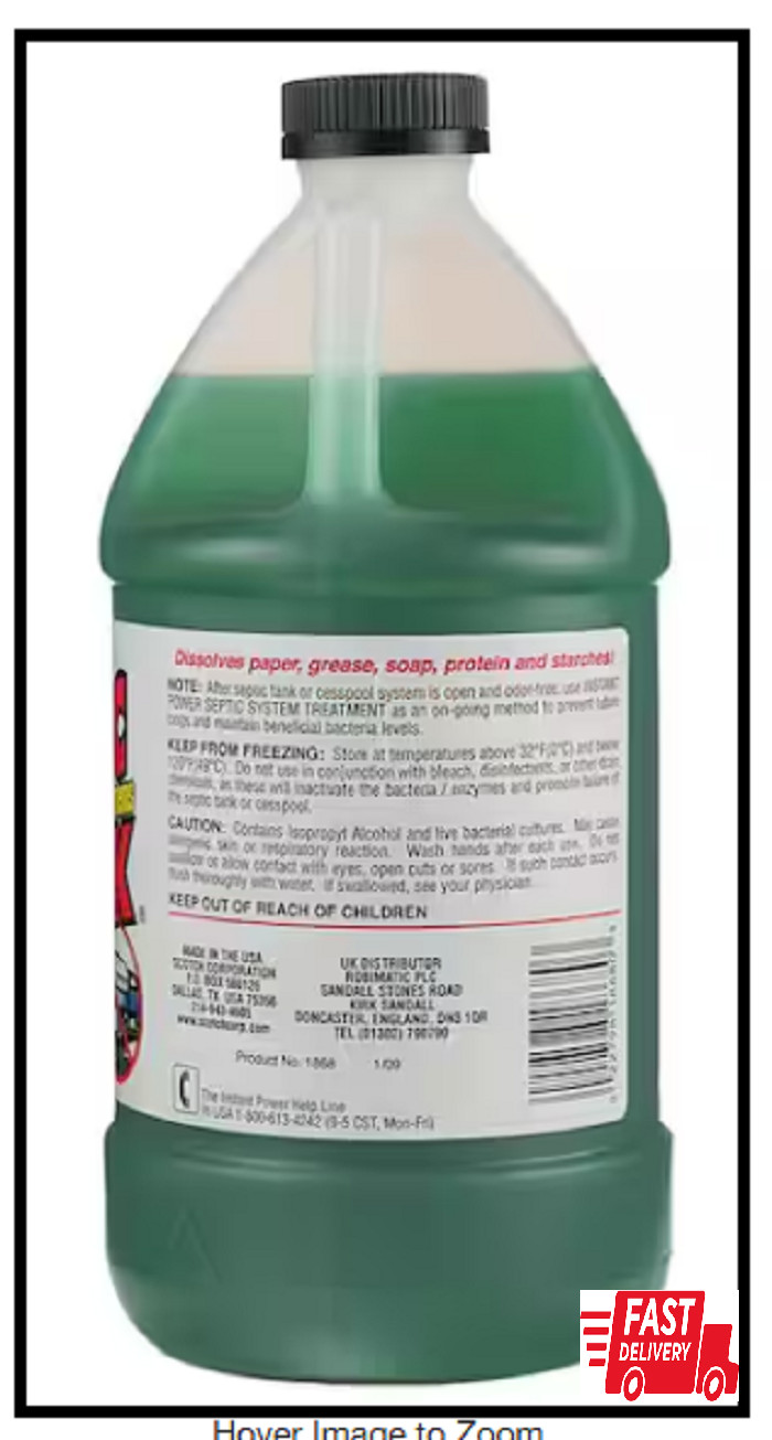 NEW Septic Shock 67.6 oz Improve Clogged Septic Systems Restores Rids of Odors