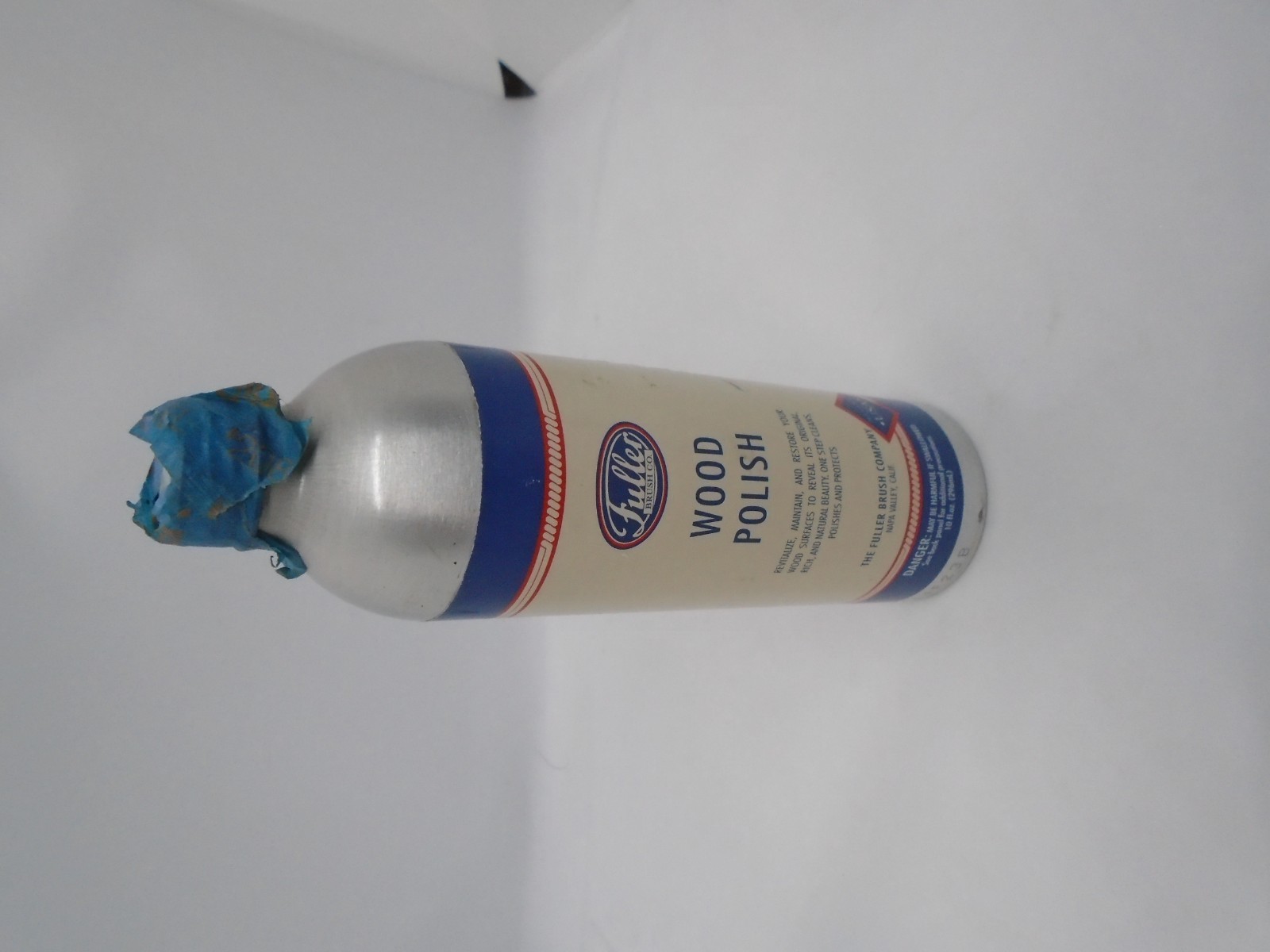 Fuller Brush Wood Polish 10 oz Vintage Aluminum Bottle Full Bottle