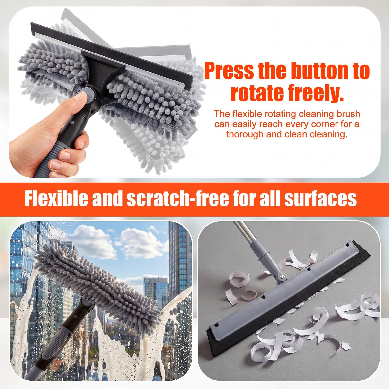 30 Feet High Reach Duster Kit with 2-24 ft Extension Pole High Ceiling Dustin…