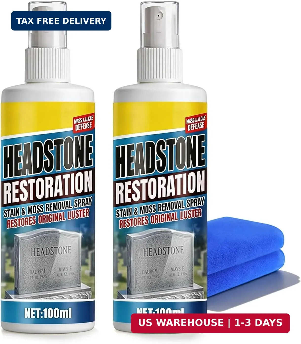 Headstone Restoration & Cleaning Spray,Tombstone & Monument Cleaning Spray,for G
