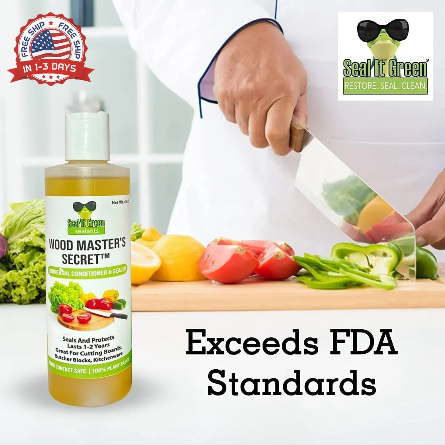 Wood Master’s Secret Non-Toxic, Food Safe Cutting Board Oil, Conditioner & Seale