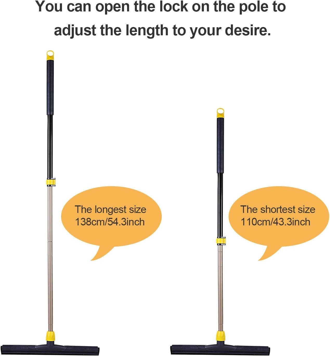 Adjustable Telescopic Floor Squeegee with EVA Foam Blade for Effortless Cleaning