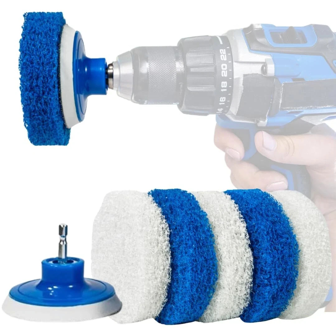 7 Pack Multipurpose Drill Brush Kit For Cleaning Bathrooms Showers Tubs Tile Flo
