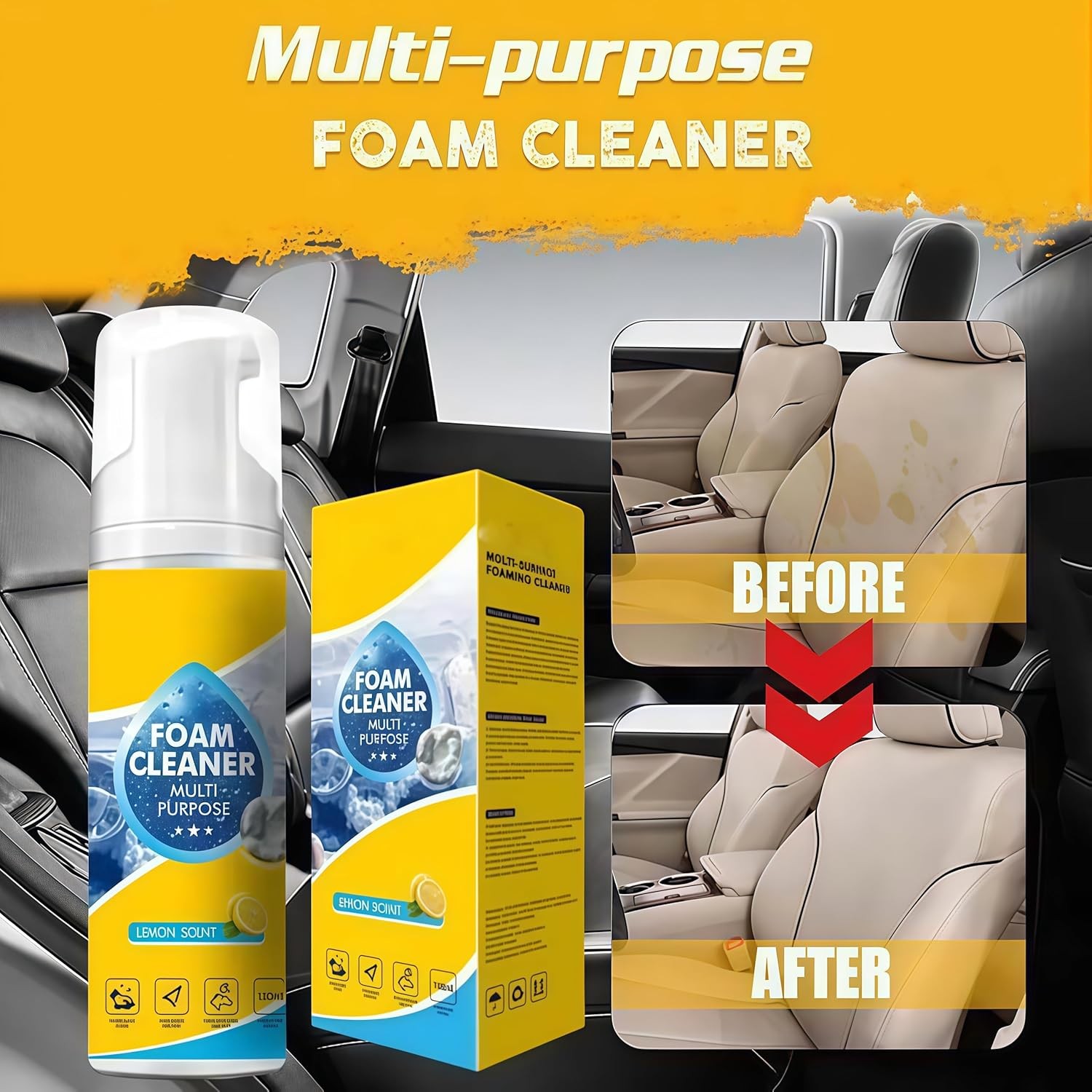 4-in-1 Multi-Enzyme Foam Cleaner, All-Purpose Spray 5oz with Sponge & Towel