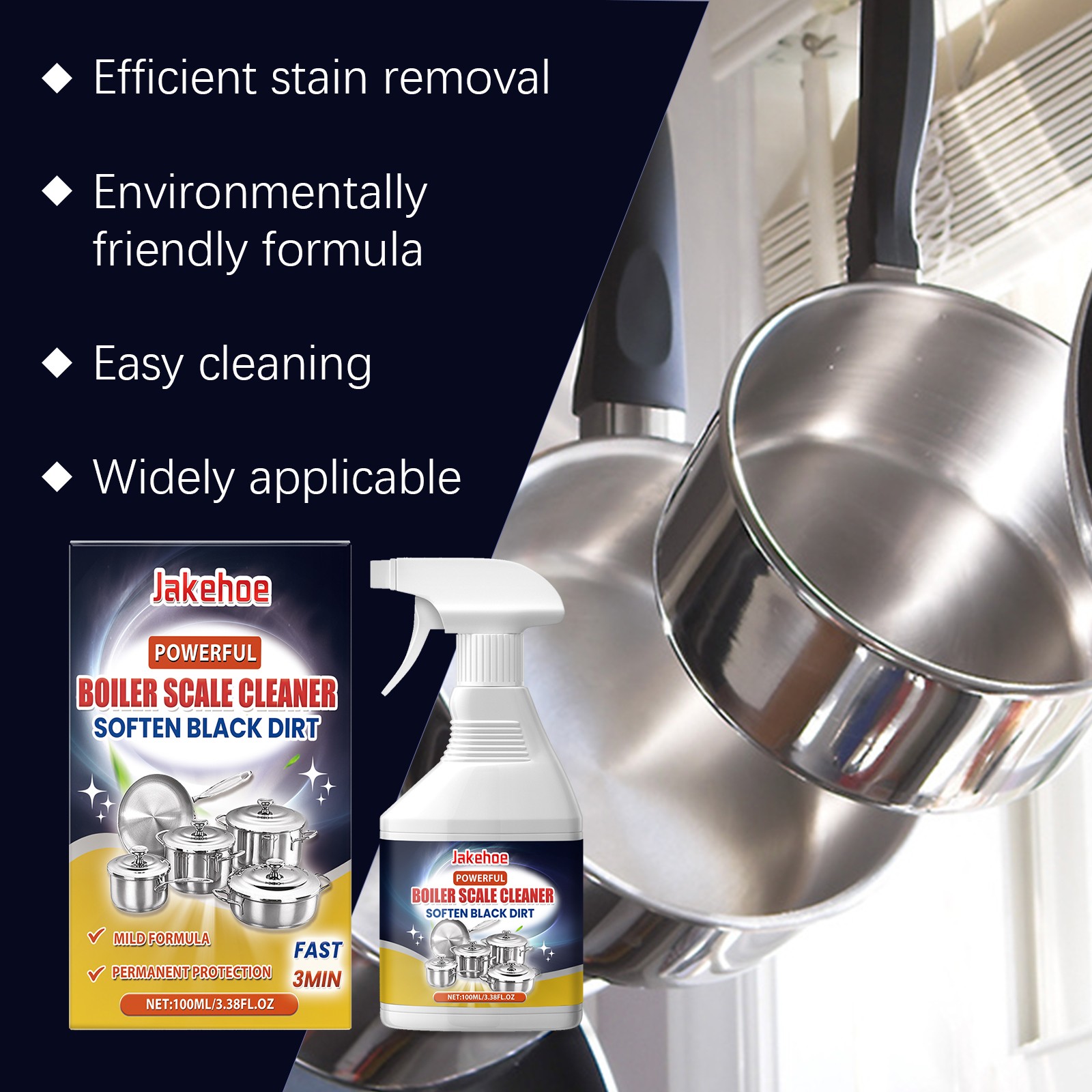 Cookware Cleaner for Grease & Black Stain Removal – Kitchen Stove Pan Cleaner