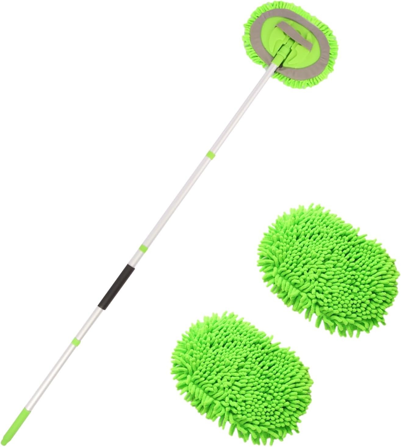 62” Microfiber Car Wash Brush Mop Kit Sponge with Long Handle