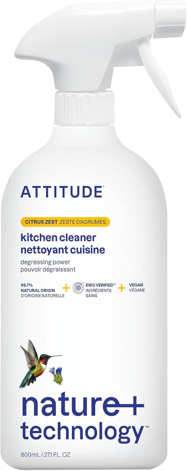 ATTITUDE Kitchen Cleaner Spray, EWG Verified, Degreaser Spray to Cut Grease & Gr