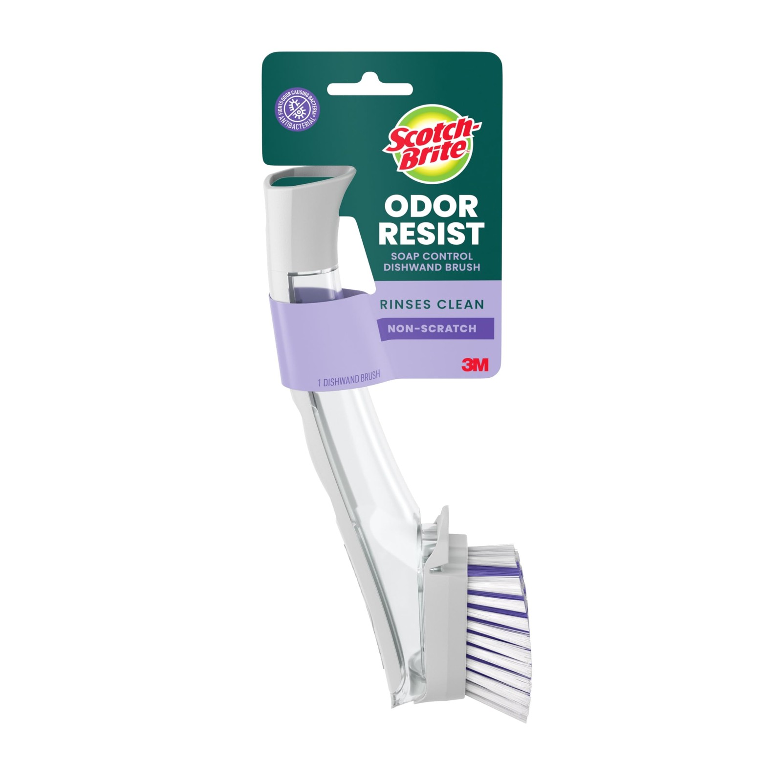 Scotch-Brite Odor Resist Soap Control Dishwand Brush, Non-Scratch Cleaning B…