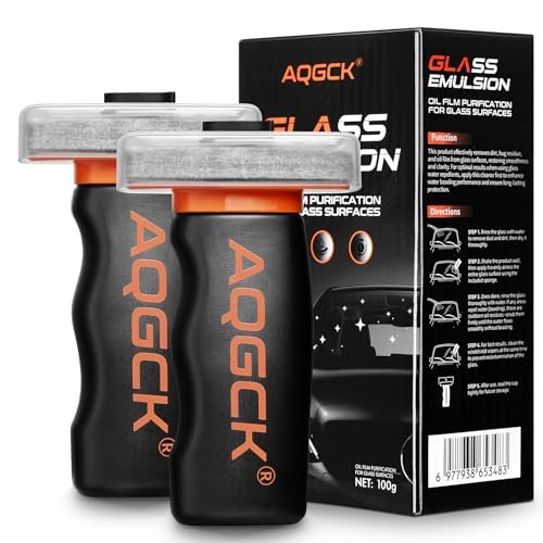 2-Pack Car Windshield Oil Film Remover, Glass Cleaner Emulsion () 2pcs
