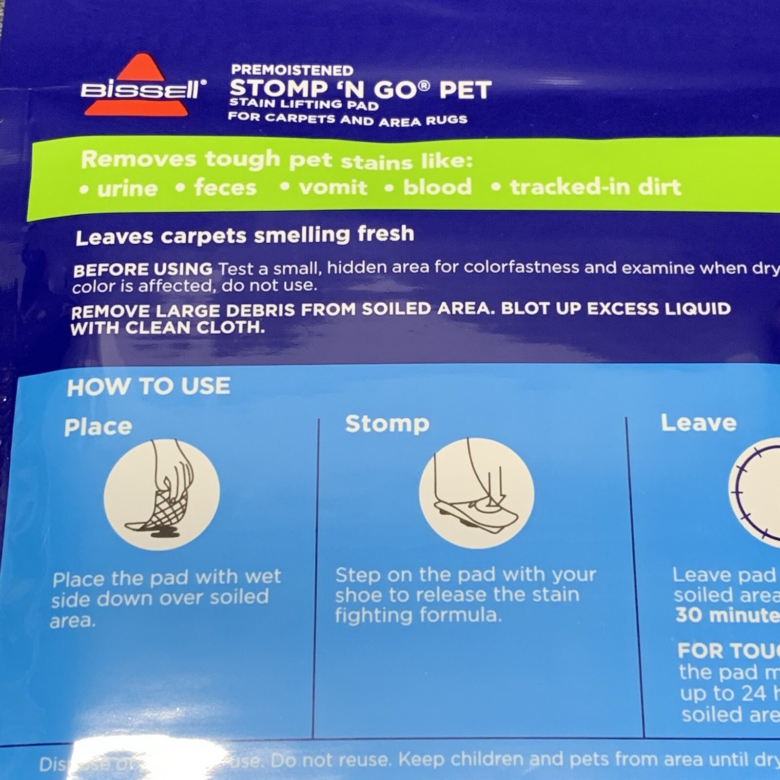 Bissell – Stomp ’N Go Pet Lifting Pad + Oxy – Brand New – Carpet Stain Remover
