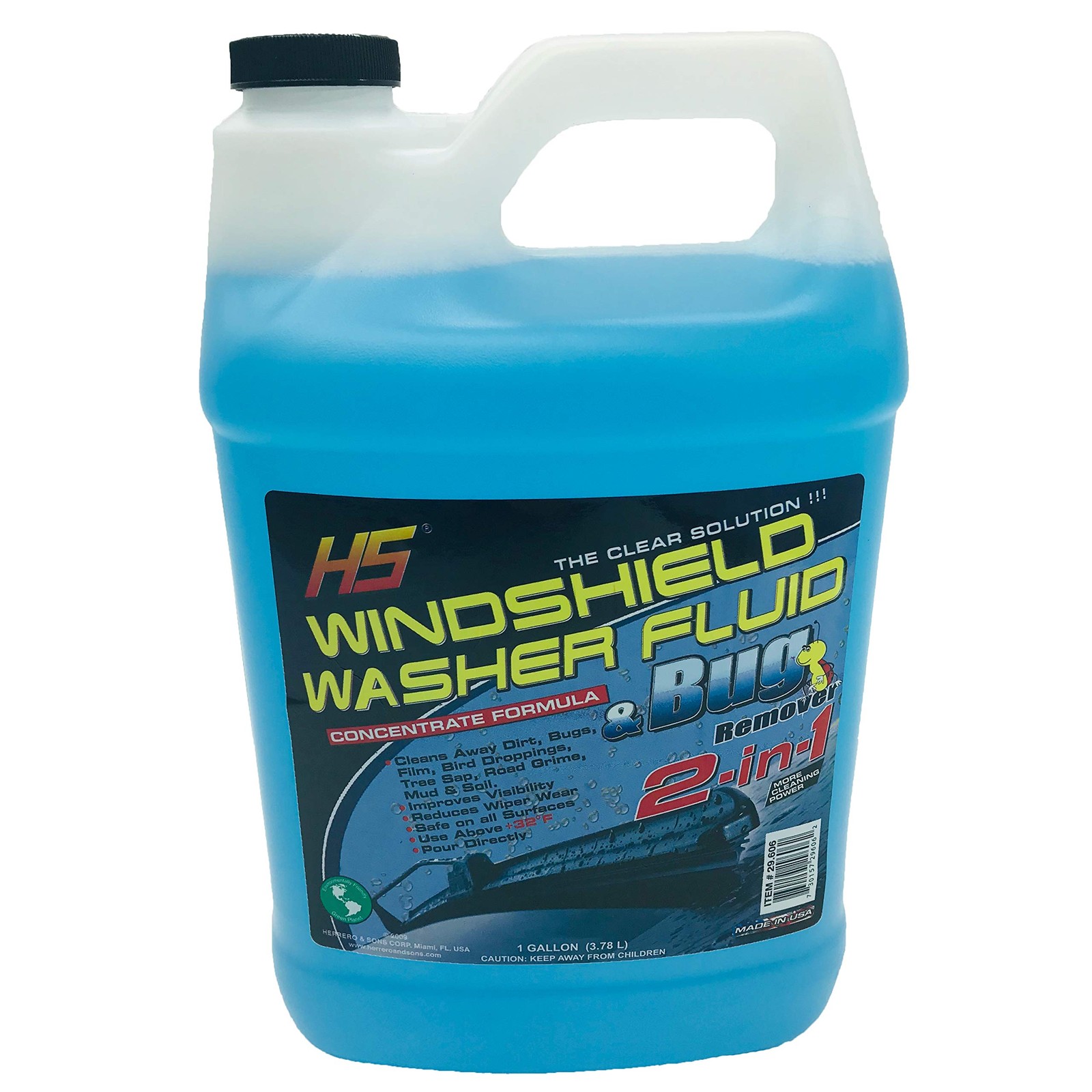 1 Gallon Blue Blue Windshield Washer Fluid Bug Wash 3.78 Liters