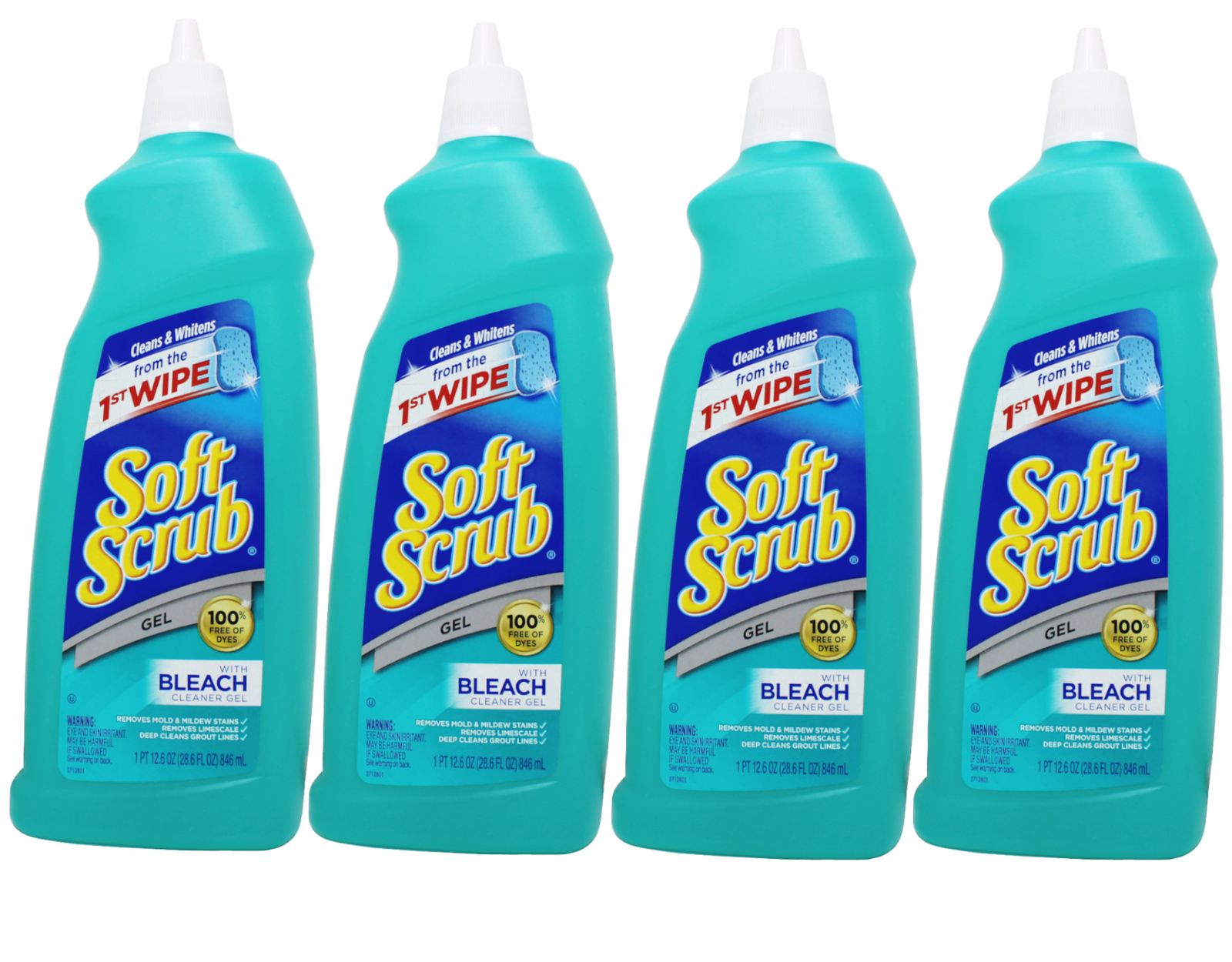 Soft Scrub Gel Cleaner With Bleach Removes Mold Mildew Stains 28.6 oz Pack of 4