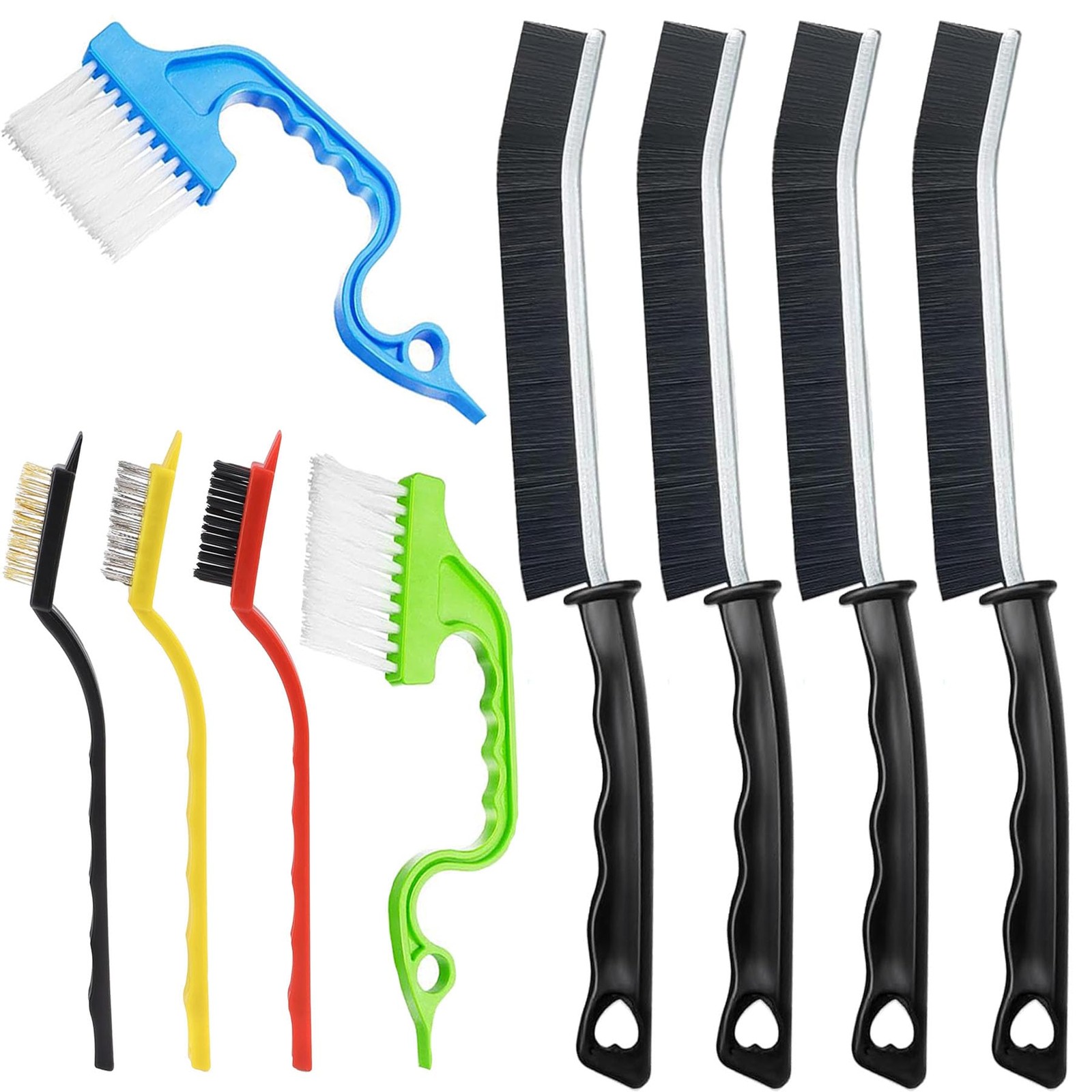 Cleaning Brush, 9 Pcs Hard Bristle Crevice Cleaning Brush Set for Kitchen Bat…