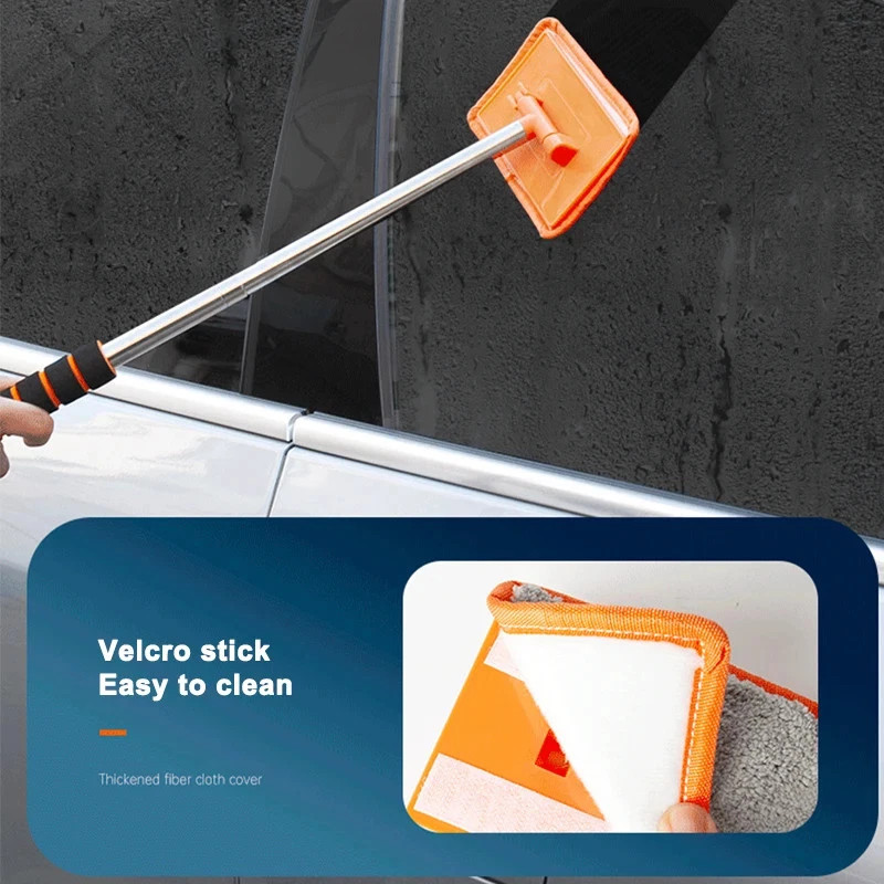 Extendable Windshield Cleaning Tool Kit Car Window Glass Wiper Cleaner Brush Pad