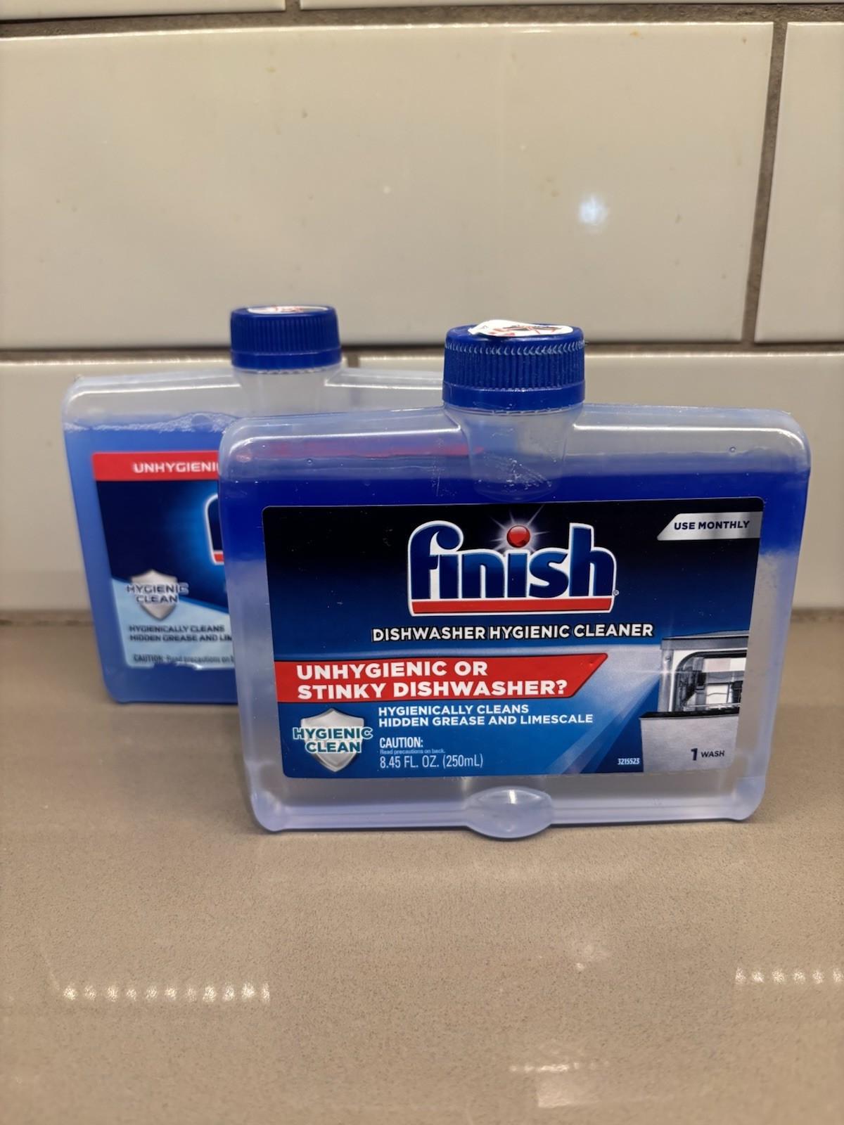2 PACK – Finish Dual Action Dishwasher Cleaner: Fight Grease & Limescale 8.45oz