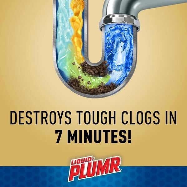 LIQUID-PLUMR 17Oz Industrial Strength Urgent Clear Clog Remover & Drain Cleaner