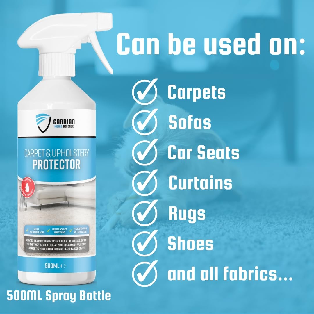 Carpet and Upholstery Protector Spray – 500ml Repels Stains Water and Dirt Fa…