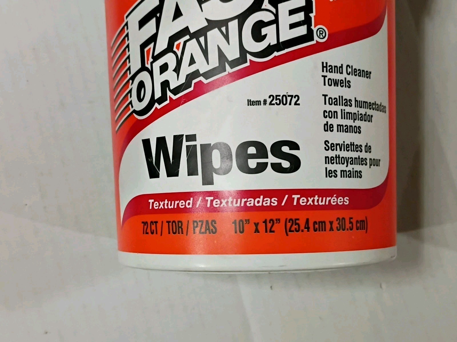Fast Orange Hand Cleaner Wipes, 72-Count Container 25072 Each Wipe 10 X 12 Inch