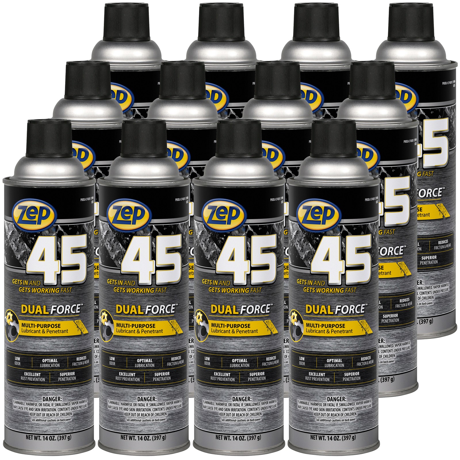Zep 45 Dual Force Multi-Purpose Lubricant and Penetrant Aerosol – 14 oz (Case of