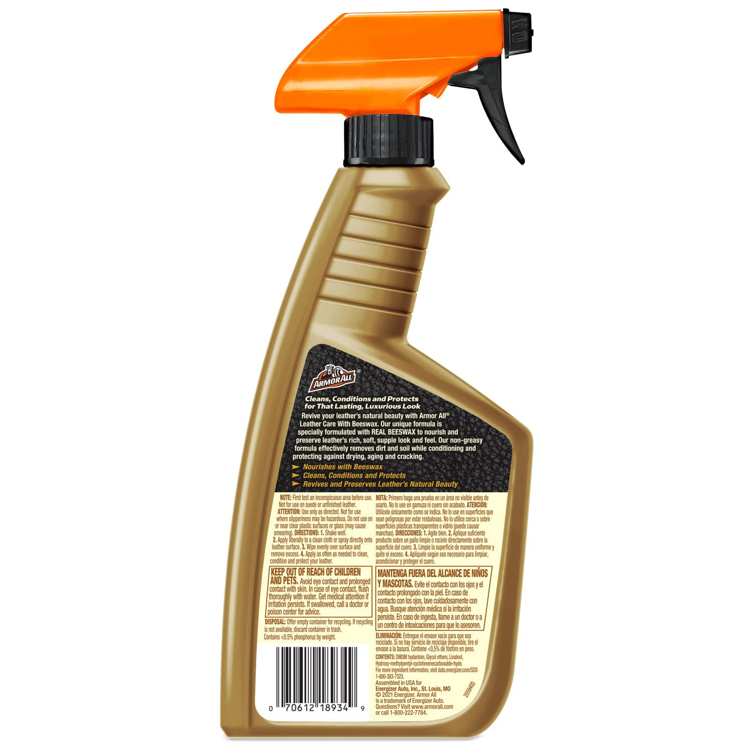 Armor All Leather Care Spray with Beeswax 16 Fl Oz Interior Cleaner