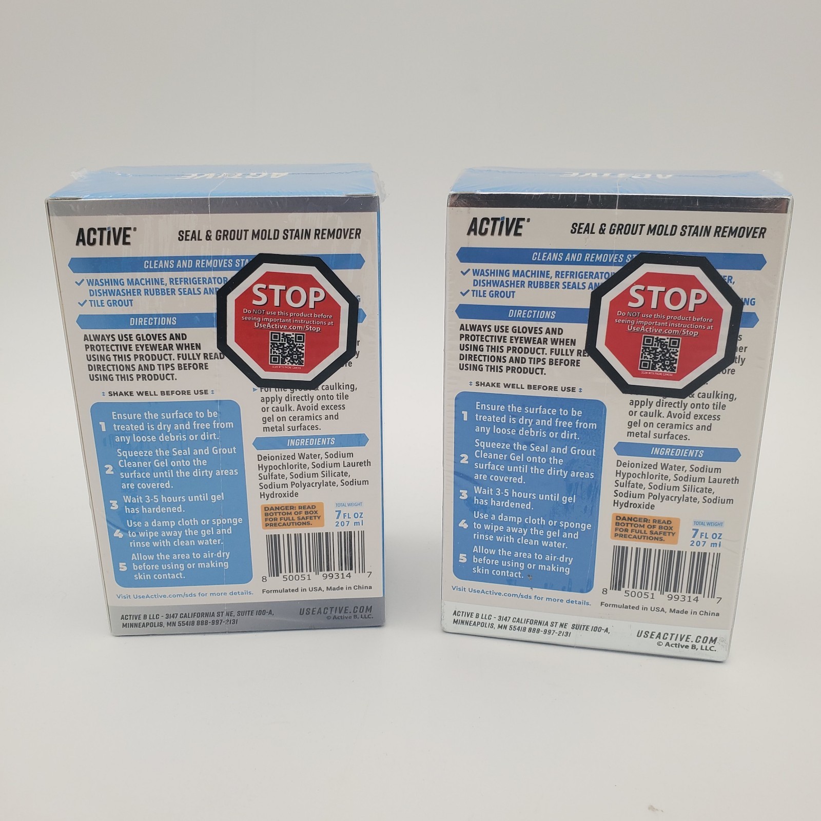 (2 PACK SET) Active Seal & Grout Mold Stain Remover, 7fl oz NEW SEALED