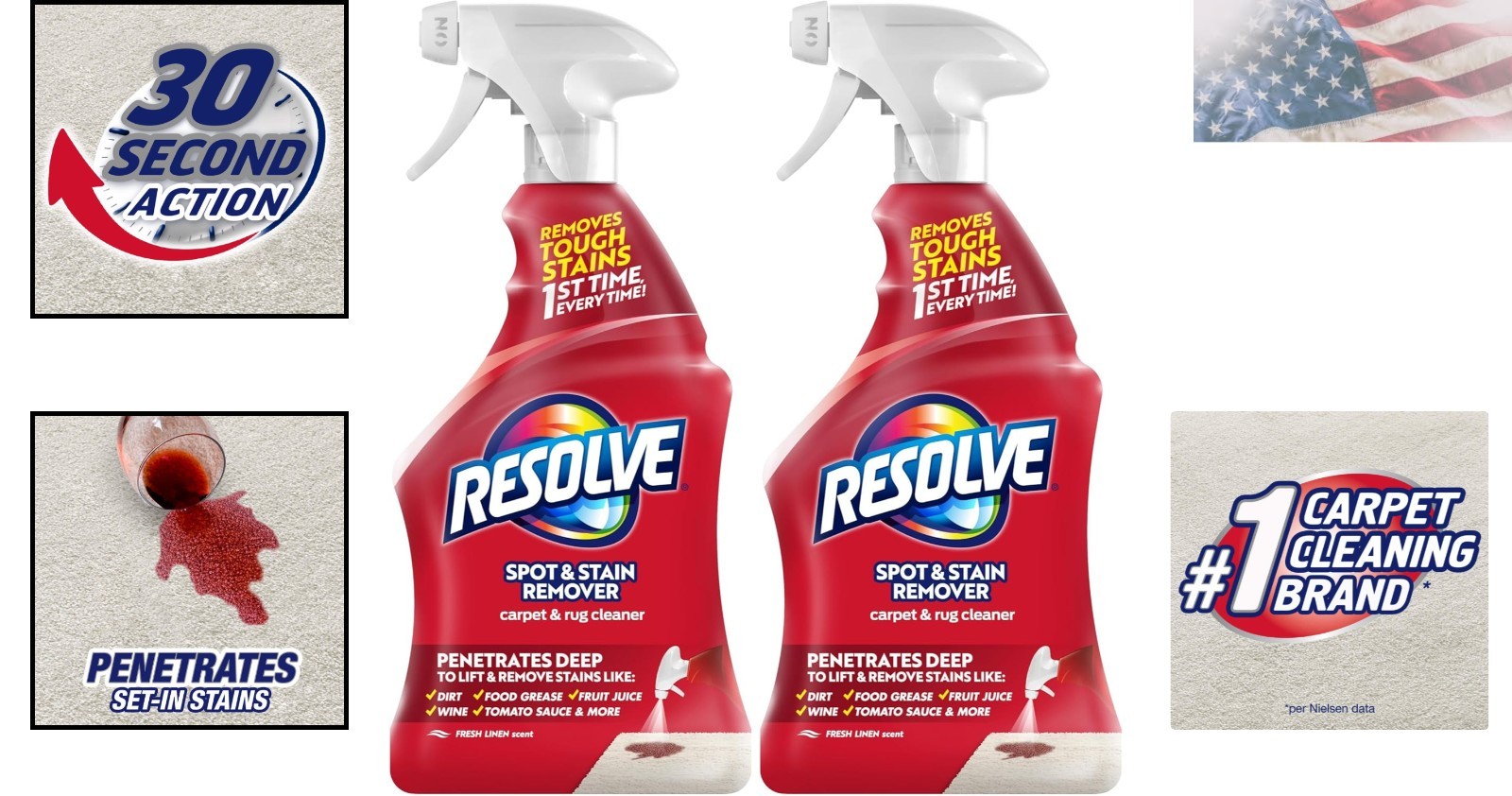 Carpet Triple Oxi Advanced Stain Remover – Eco-Friendly 22oz Spray Pack of 2
